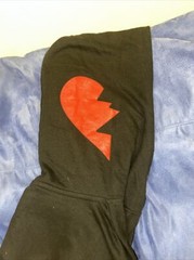 Lil TJay Rapper Black Hoodie “NONE OF YOUR LOVE” men’s Medium Roses On Arms Nwot
