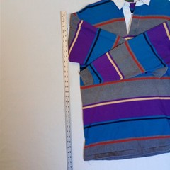 CROSS CREEK MADE IN USA LARGE TEAL GRAY PURPLE RUGBY SHIRT