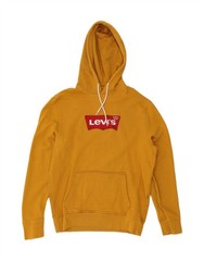 LEVI’S Mens Graphic Hoodie Jumper Medium Yellow Cotton DW88