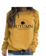New Fall Yellow Unisex Sweatshirt Farm Fresh Autumn Harvest size Medium