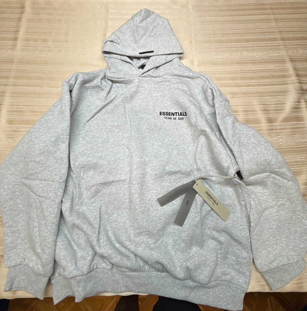 Fear of God Essentials Hoodie Light Heather 192HO246258 100% authentic