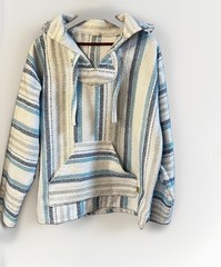 Molina Poncho Bohemian Mexican Baja Pullover Hoodie XL Hippie Beach Bum Coastal