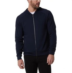 32 Degrees Mens XL Full Zip Stretch Hoodie Midweight Textured Jacket Pocket Blue