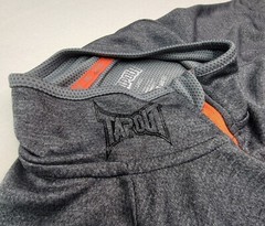 Tapout Pullover Mens L Gray Orange 1/4 Zip Long Sleeve Lightweight Jacket