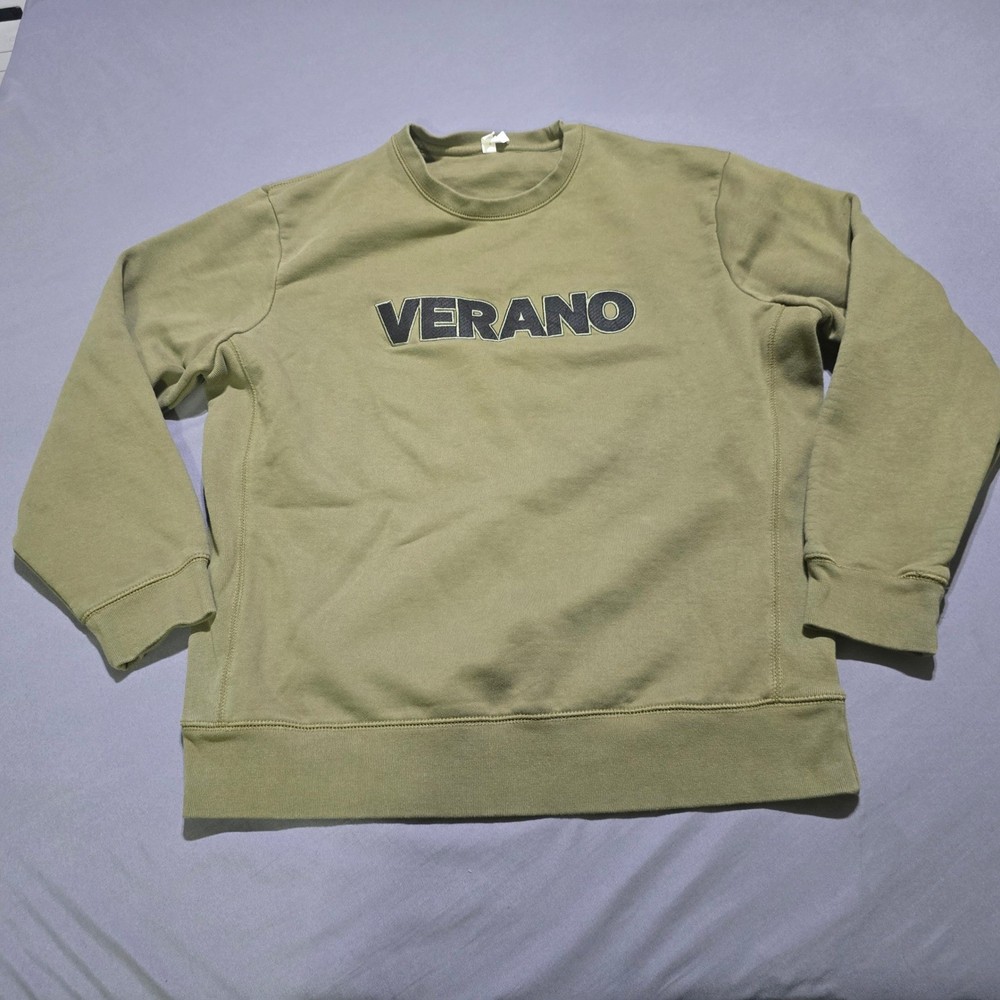 Original Favorites Verano Sweatshirt Mens XL Olive Green Organic Cotton Pullover