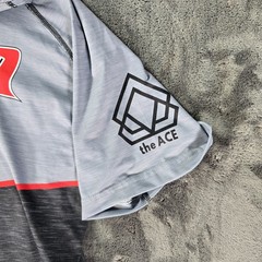 Novus Custom Performance Short Sleeve Zip Hoodie S Gray Red Salute Jersey 15