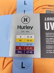 Hurley Men’s Sunny Side Hybrid Stretch Tagless UV T-Shirt L Nectarine