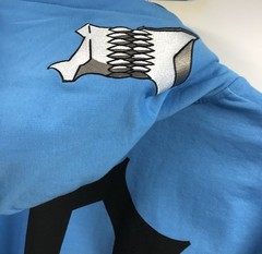 Vees Clothing Bleach Ichiho Skull Blue Anime Manga Hoodie Large French Terry