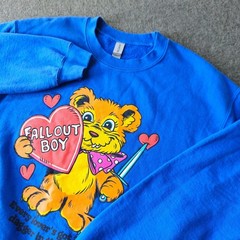 Fall Out Boy Sweatshirt Fourth of July Lyric Bear Heart Dagger Medium Band Tee