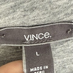 Vince Hoodie Mens L Knit Heather Gray Full Zip Jersey Lined Sweatshirt Designer