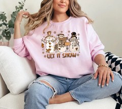 Snowman Christmas Sweatshirt Let It Snow Holiday Winter Apparel Gift