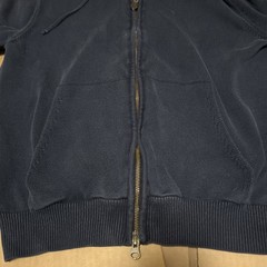 Brooks Brothers 346 Mens Navy Blue Full Zip Hoodie Medium Red White Arm Stripes