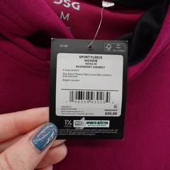 DSG Mens Sport Fleece Hoodie Sweatshirt Raspberry Pink Medium NEW