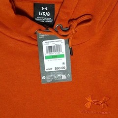 Under Armour 1373880 Men’s Large Icon Fleece Hoodie, (842) Surplus Orange