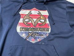 RealTree hooded sweatshirt Mens Medium navy blue camo america red white blue