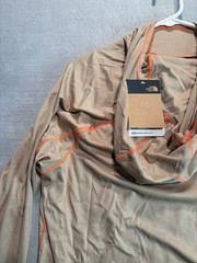 North Face Men’s Summer LT Hoody Hoodie Sun Shirt Long Sleeve Medium Khaki Stone
