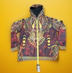 DYKHMILY UNISEX RED/GOLD ANUBIS ANCIENT EGYPT PATTERN HOODIE PULLOVER Large Read