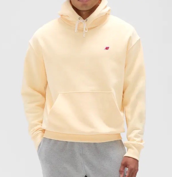 New Balance Made in USA Core Hoodie Sweatshirt CALCIUM Mens Sz Large