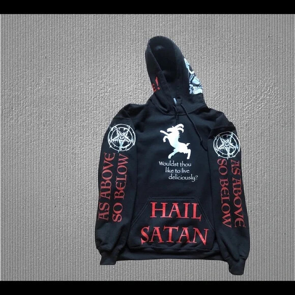 Baphomet Hoodie S to Xl Sizes As Above So Below Wouldst Thou like… Bow to None