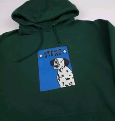 Stunt Dalmatian Dog Print Hoodie Sport Skate Green Multicolor 365 CUT SLEEVES