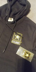 US ARMY OFFICIAL BLACK HOODIE MENS SMALL FULL ZIP + FRONT POCKETS BRAND NEW!
