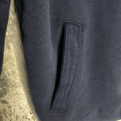 Tom Tailor Sweatshirt Jacket Mens Sz S Navy Blue Full Zip Pockets Mock Neck FLAW