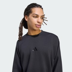 adidas Essentials 3-Stripes Fleece Sweatshirt Black