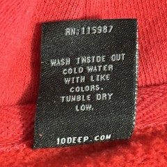 10 Deep The University Of Nowhere Hoodie Red USA Pullover L Streetwear Urban Y2K