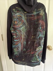 planetHEMP Hoodie Sustainable Streetwear Hand-painted Design Mens LARGE