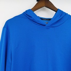 Layer 8 Qwick Dry Performance Hoodie Men L Blue Athletic Gym Workout Lightweight