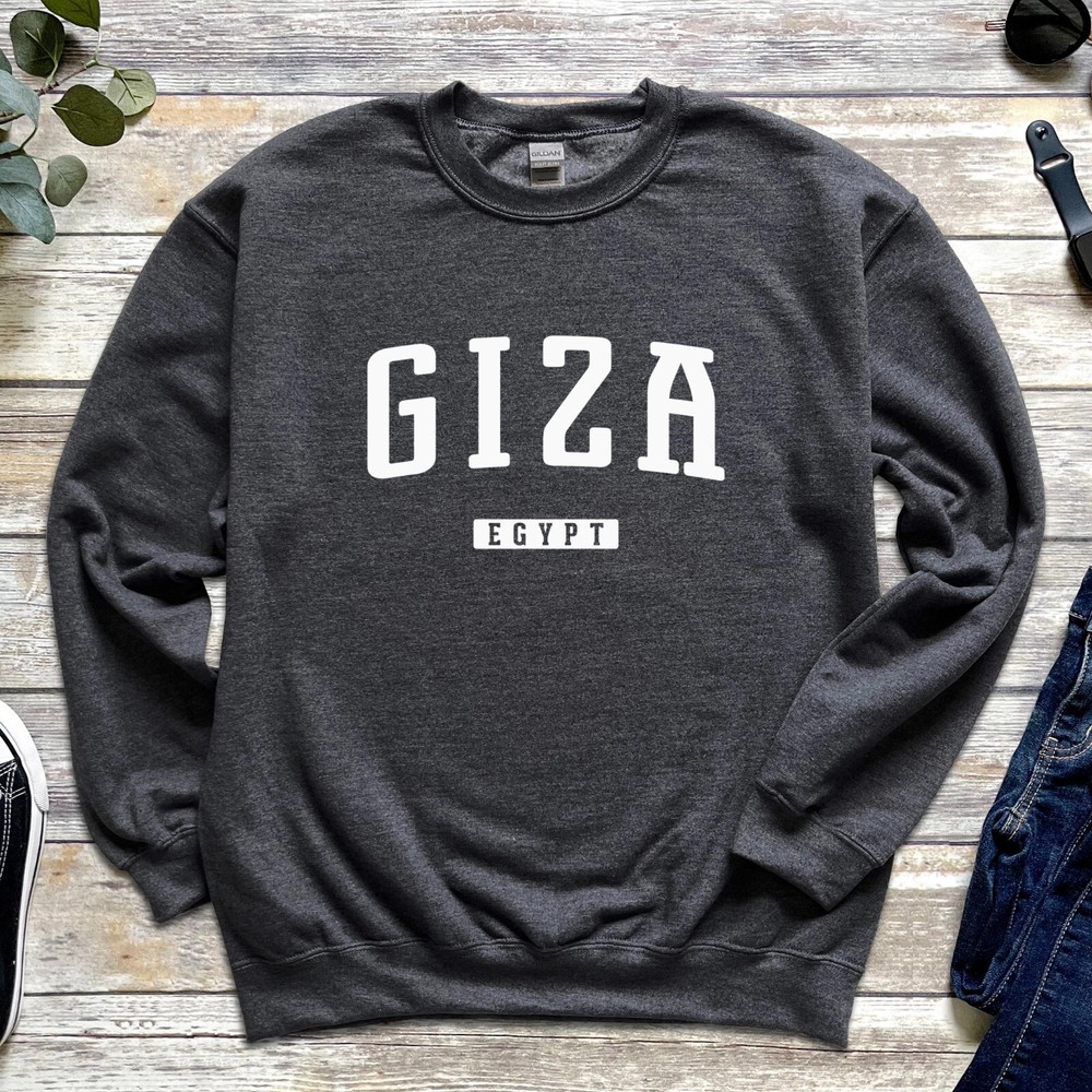 Giza Sweatshirt | Giza Egypt Crewneck Sweatshirt | Pyramids, Egyptian Vacation
