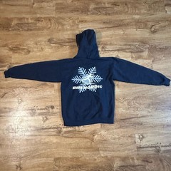 Vintage Hanes Printpro Rim Nordic Ski Resort Navy Blue Hoodie Sweatshirt Size M