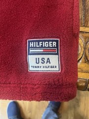 Vintage Tommy Hilfiger Fleece Men’s Large Red Deep Pile Sherpa Full Zip