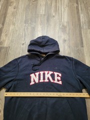 Nike Hoodie Mens XL Navy Blue Athletic Dept Pullover Sweatshirt Spell Out Logo