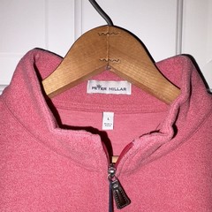 Peter Millar Crown Soft Men’s 1/4 Zip Pullover Sweatshirt Pink NBC Sports L NWT