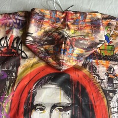 Unbranded Hooded Sweatshirt All Over Graphic Design Pullover Colorful Size 3XL
