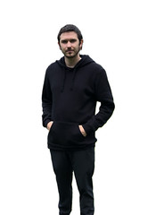Hoodie Mask Sweatshirt Pull-over Black