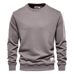 AIOPESON Streetwear Cotton Men’s Spring Sweatshirt Solid Color Long Sleeve