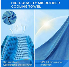2pcs Cooling Hoodie Towel – UV Protection, Quick Drying, Perfect for Sports