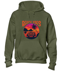 BEACH VIBES HOODY HOODIE SUMMER HOLIDAY CASUAL CLOTHING FASHION GIFT TOP