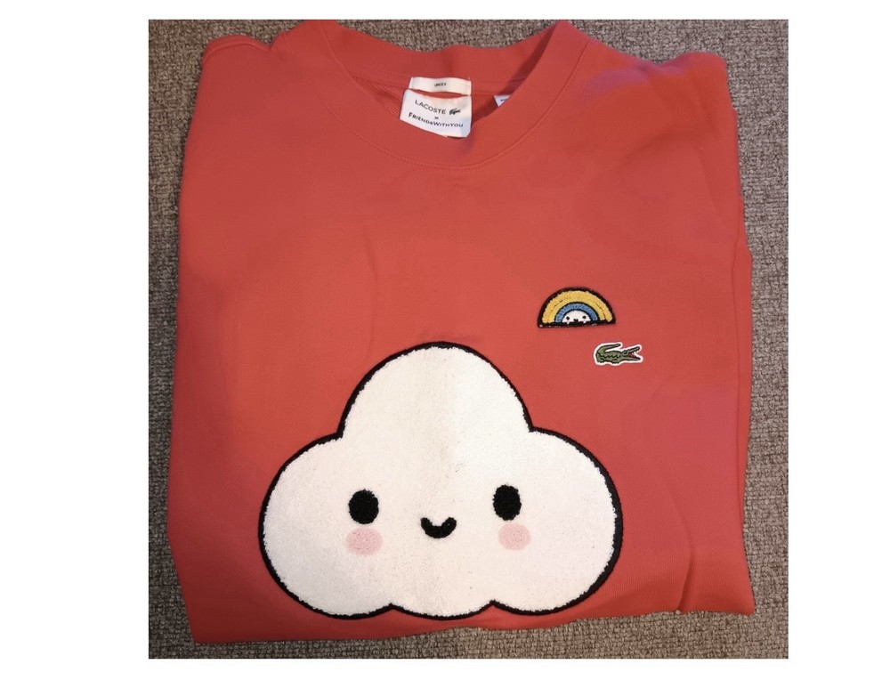 Lacoste x FriendsWithYou Red Cloud Graphic Embroidered Sweatshirt Unisex L