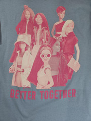 Barbie Shirt Womens XL Blue Better Together Graphic Tee Hybrid Mattel NEW