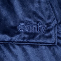 The Comfy Wearable Blanket Hoodie Mens One Size Navy Blue Sherpa Lined Zip Up