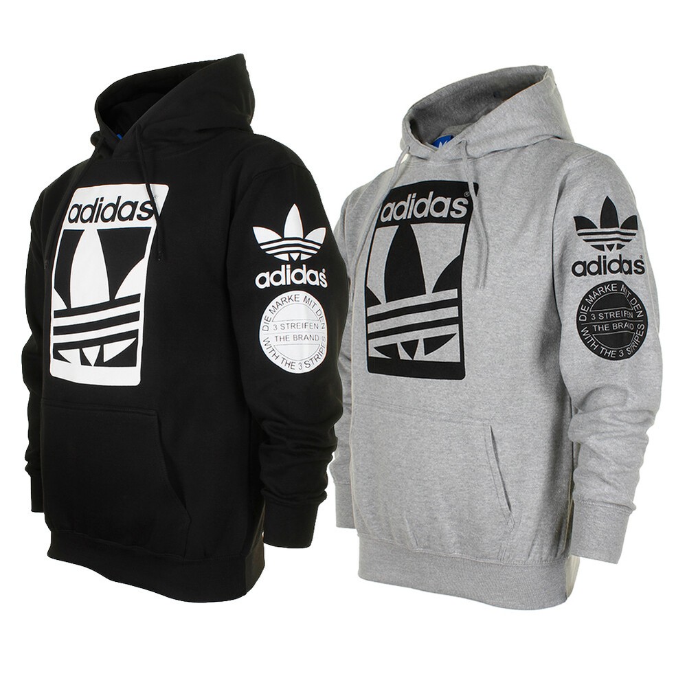 Adidas Men’s Original Trefoil Street Graphic Front Pocket Pullover Active Hoodie