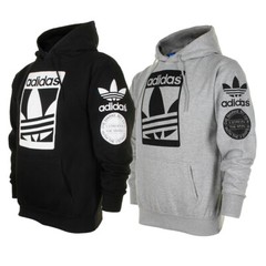 Adidas Men’s Original Trefoil Street Graphic Front Pocket Pullover Active Hoodie