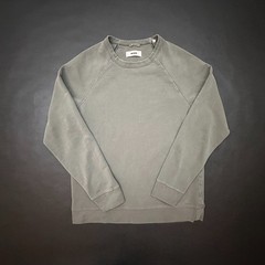 Buck Mason Sweatshirt Mens Large Green Sage Crew Neck 100% Cotton Minimal Casual