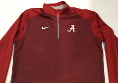 Nike Mens XL Alabama Crimson Tide Red Dri Fit Quarter Zip Pullover Sweatshirt