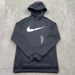 Nike Mens Therma-FIT Pullover Swoosh Hoodie Black White CU6238-010 Small
