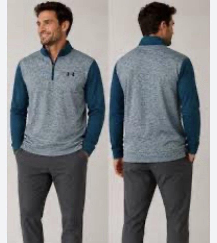 NWT Under Armour Armour Fleece Twist 1/4 Zip Pullover Tourmaline Teal Size Large