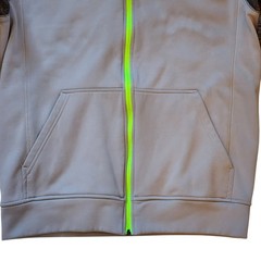 Adidas Mens Full Zip Front Hoodie Jacket Size M Gray Neon Green Raglan Climawarm